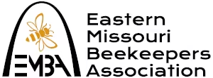 First-party Eastern Missouri Beekeepers Association logo: a gold honey bee under a black arch above the letters EMBA, beside the association name.