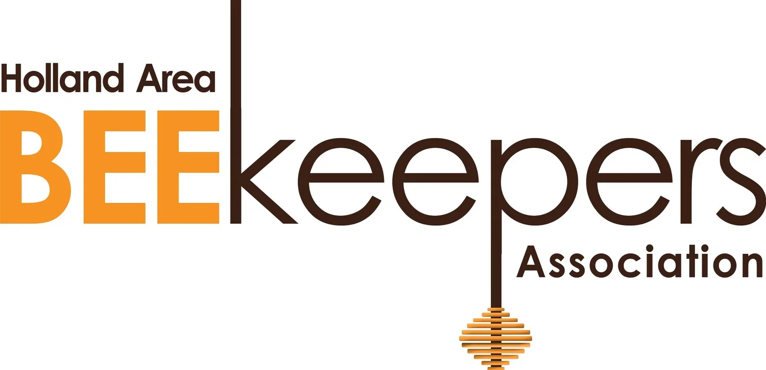 First-party Holland Area Beekeepers Association logo: the name in orange and brown lettering with a hanging honey dipper.