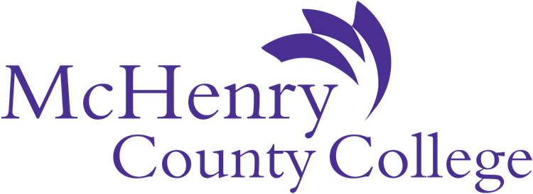McHenry County College purple wordmark logo (first-party).