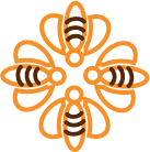 New Mexico Beekeepers Association four-bee logo / site icon (first-party).