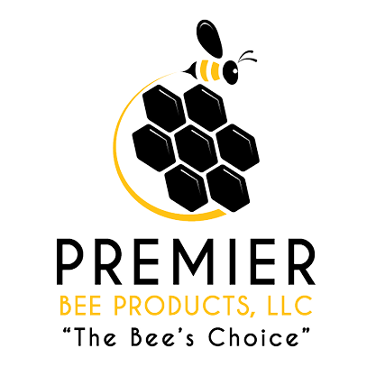 Premier Bee Products logo with a black and gold bee above a black wordmark.