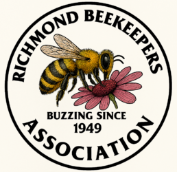 First-party Richmond Beekeepers Association logo: a circular RBA seal with a honey bee, skep, and honeycomb.
